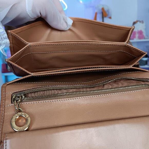 Rare VTG Celine Large Size Macadam Brown Leather Accordion Organizer Wallet - Picture 8 of 13